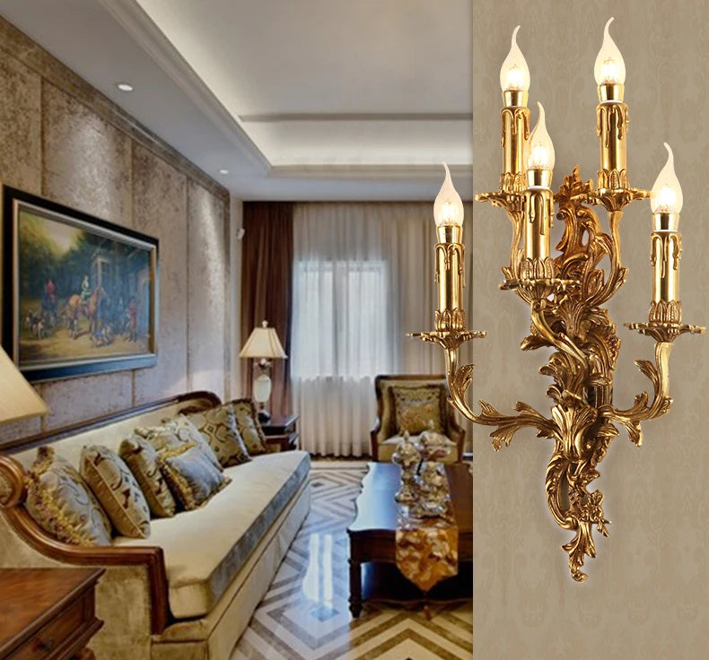 Applique murale Vintage bougie luxueuse applique murale pour hôtel Villa chambre support éclairage appliques murales lumières - vue 6 sur 8