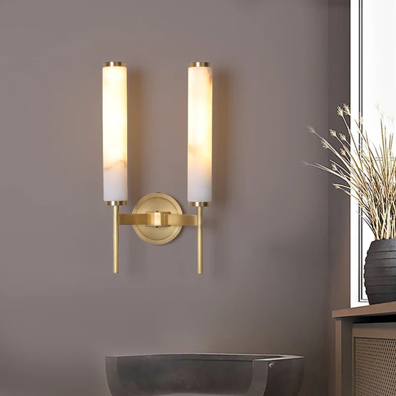 applique murale en cuivre et marbre naturel élégante et simple - vue 5 sur 8