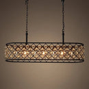 lustre rectangulaire en cristal noir pour éclairage suspendu