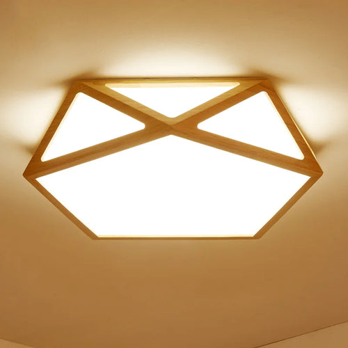 plafonnier led en bois créatif pour éclairage général - vue 6 sur 6