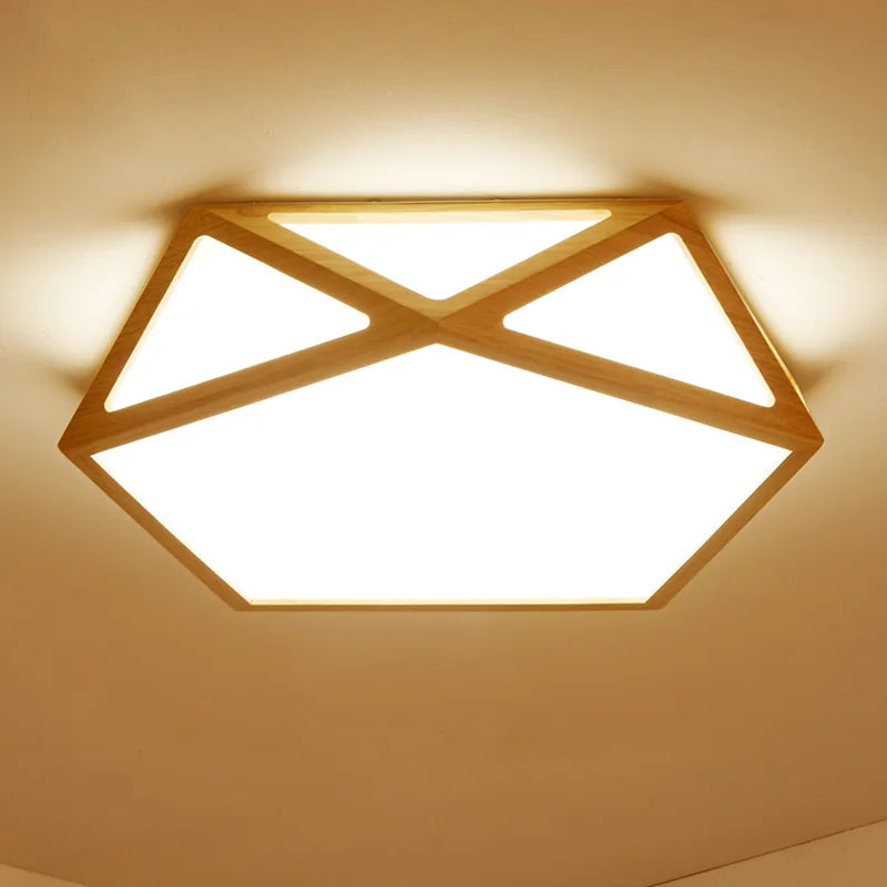 plafonnier led en bois créatif pour éclairage général - vue 5 sur 6