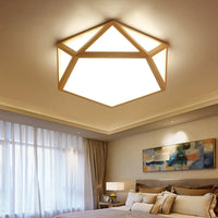 plafonnier led en bois créatif pour éclairage général