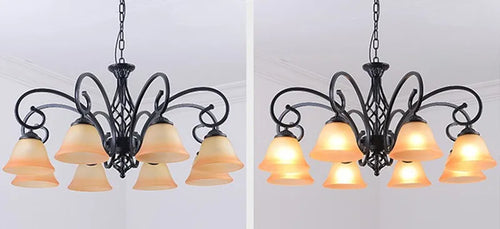 lustre vintage en fer style européen ampoule led traditionnel - vue 6 sur 6
