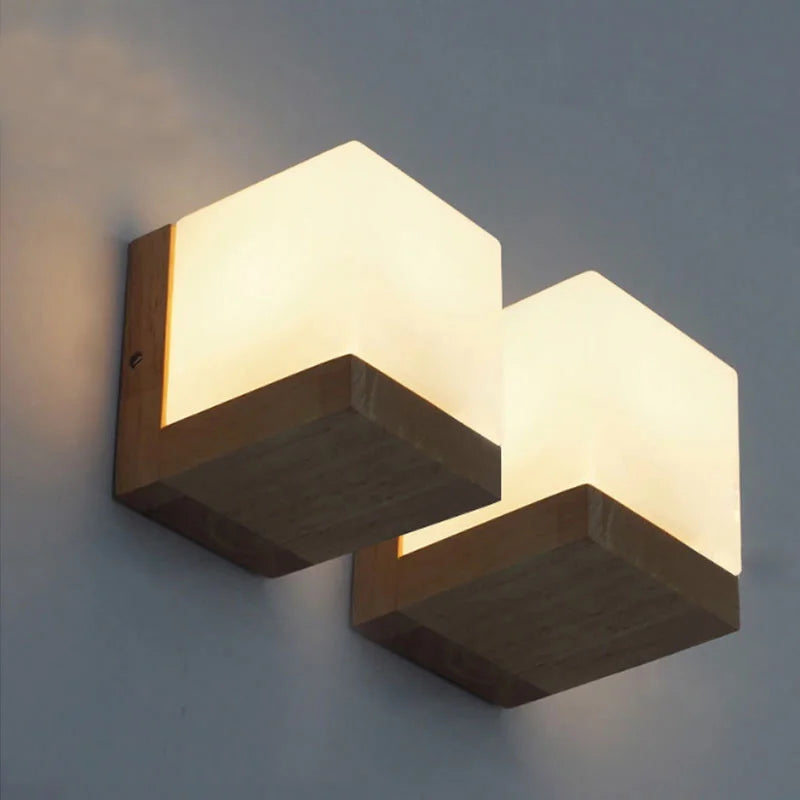 applique murale moderne en bois avec éclairage led vintage - vue 3 sur 6