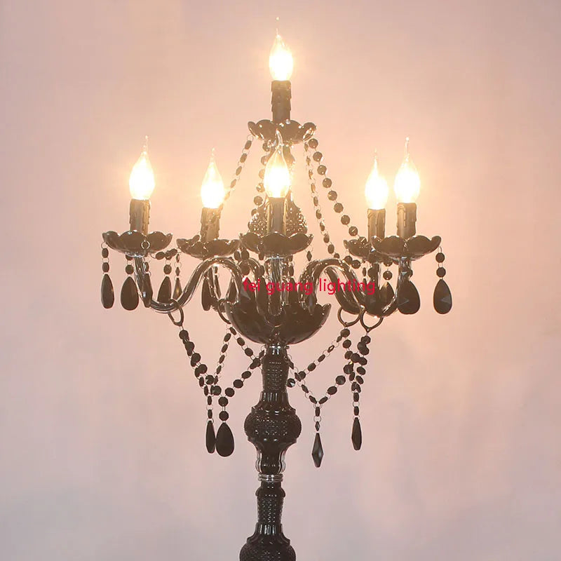 lampe à poser luxe en cristal noir pour un éclairage créatif et romantique - vue 4 sur 7