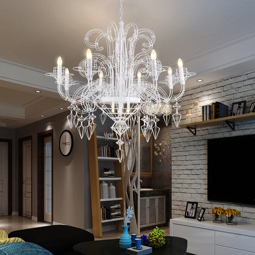 suspension en alliage post-moderne baroque design lumineux - vue 4 sur 6