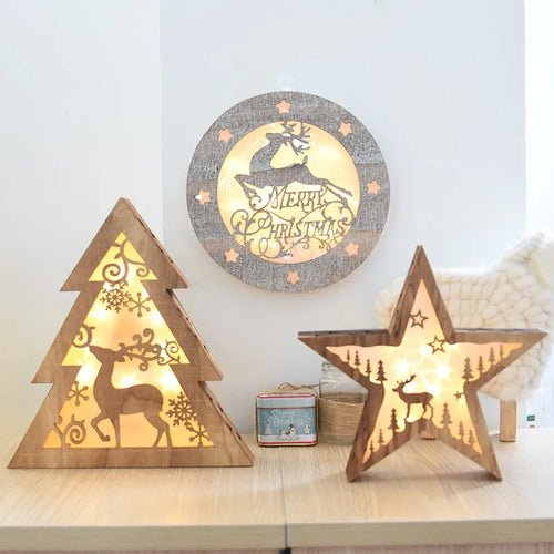 éclairage led vacances arbre noël cerf étoile décoration maison - vue 2 sur 11