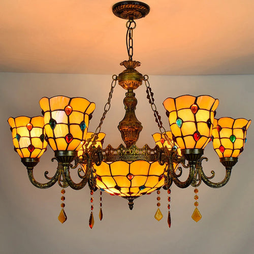 suspension en verre tiffany design élégant pour intérieur moderne - vue 5 sur 6