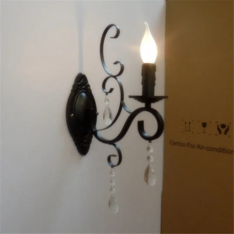 applique murale rétro en fer pour décoration intérieure et extérieure - vue 3 sur 12