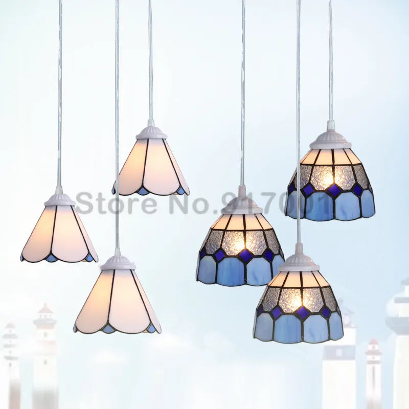 3 Heads Colorful Glass LED Pendant Lamps Light,Bedroom Suspension Hanging Ceiling Lamp - vue 5 sur 30