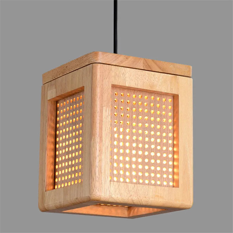luminaires suspendus modernes en bois gzmj pour loft décor - vue 4 sur 6