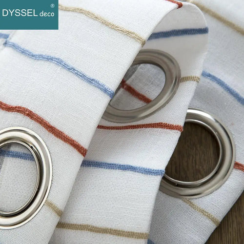 Voilage rayé style européen pour salon chambre - vue 7 sur 7