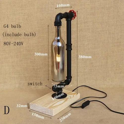 lampe de bureau vintage industrielle avec abat-jour en bouteille - vue 11 sur 10