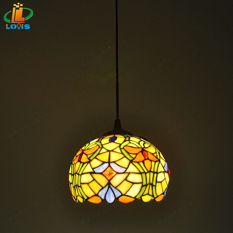 lustre en bégonia américain style tiffany pour décoration intérieure - vue 4 sur 10