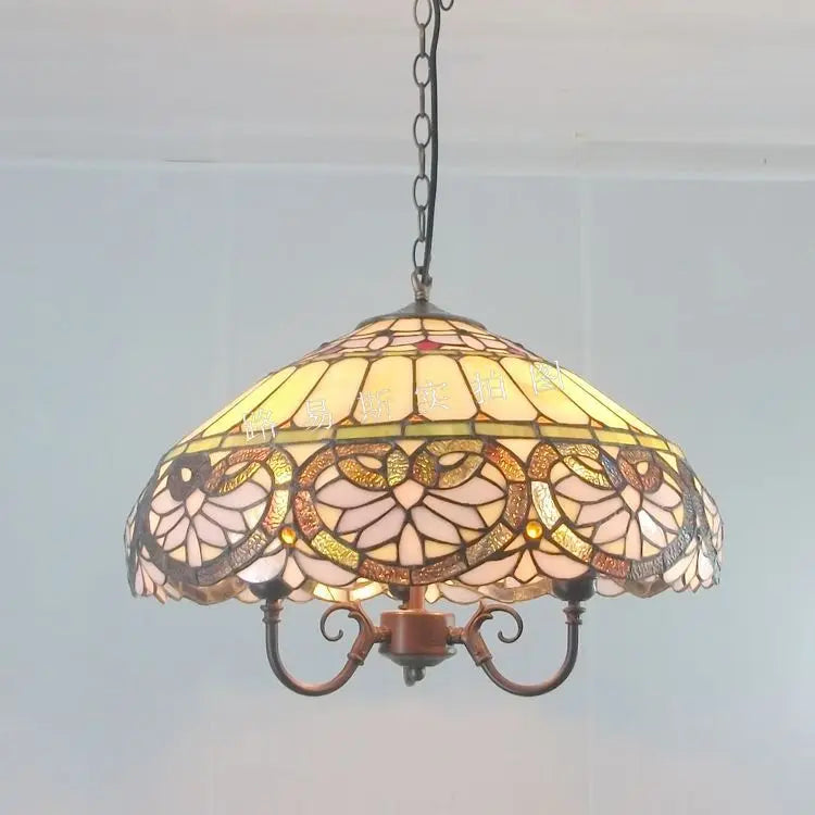 lustre en verre en forme de cœur style tiffany rétro pour restaurant - vue 4 sur 7