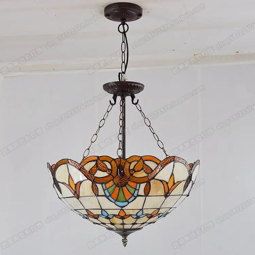 lustre baroque en verre coloré pour éclairage élégant - vue 7 sur 8