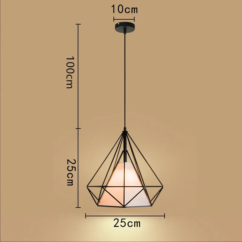 cage à oiseaux suspension lumières rétro minimaliste moderne - vue 8 sur 8