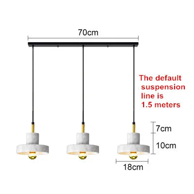 Nordic marble chandeliers post-modern minimalist bar, living room, dining room, bedside decorative lamps and lanterns - vue 9 sur 12