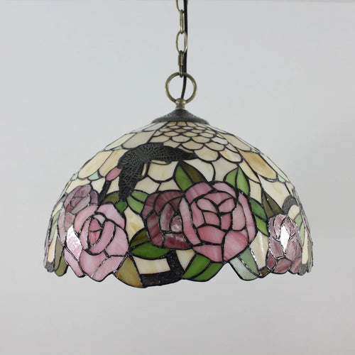 lustre rétro en verre teinté pour café et restaurant - vue 7 sur 8