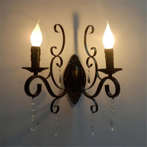 applique murale rétro en fer pour décoration intérieure et extérieure - vue 6 sur 12