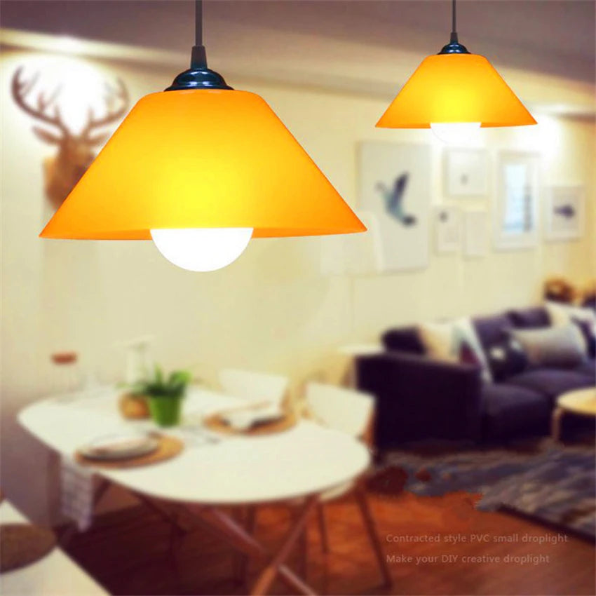 Nordique PVC suspension LED lumière abat-jour en plastique salle à manger lampe suspendue lampes suspendues Luminaire Suspendu Luminaire Suspendu - vue 3 sur 15