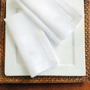 Serviette de table lin brodé ourlet ajouré lot