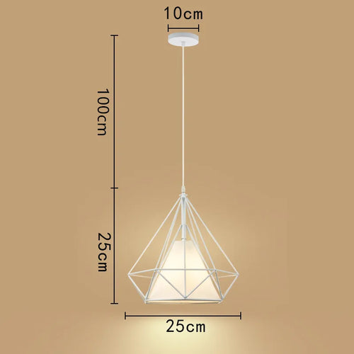 suspension cage à oiseaux minimaliste métal noir led - vue 11 sur 11