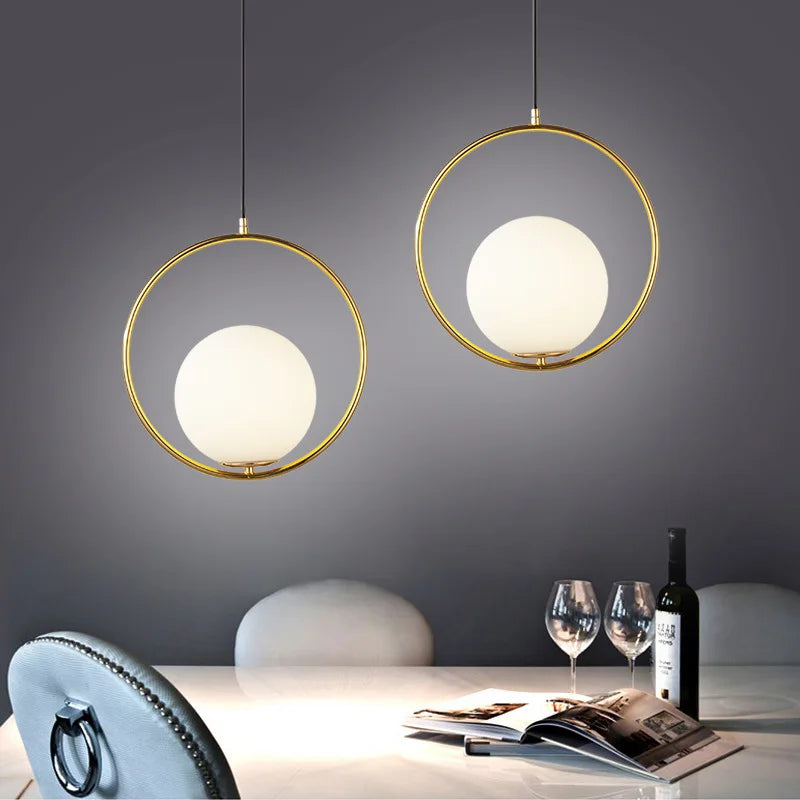 suspension vintage industrielles avec boule de verre - vue 3 sur 8