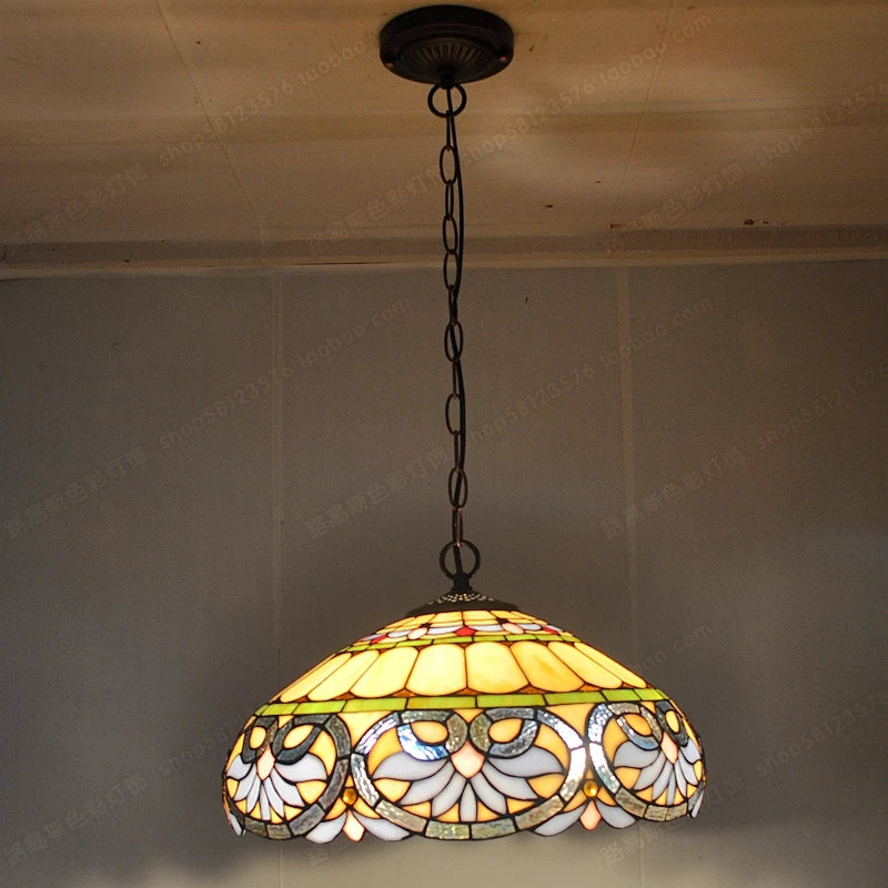 lustre en verre en forme de cœur style tiffany rétro pour restaurant - vue 2 sur 7