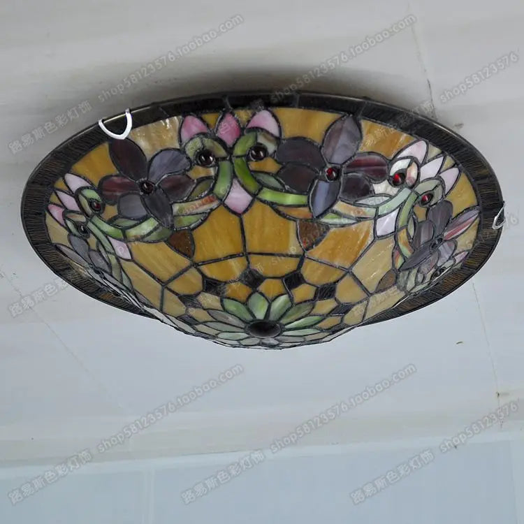 16 Inches European Rabbit Flower Children's Room Bedroom Bedroom Ceiling Glass Costume Jewelery Tiffanylamps Balcony - vue 6 sur 6