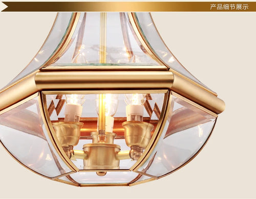 lustre en cuivre antique pour éclairage intérieur et extérieur - vue 7 sur 8