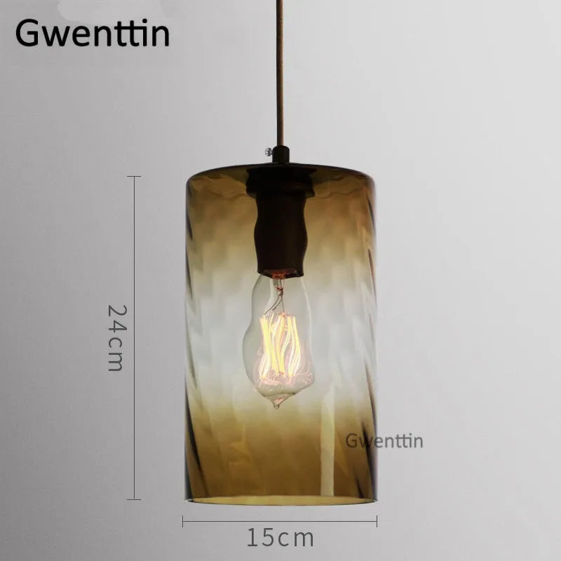 suspension moderne en verre teinté pour décoration intérieure - vue 11 sur 22