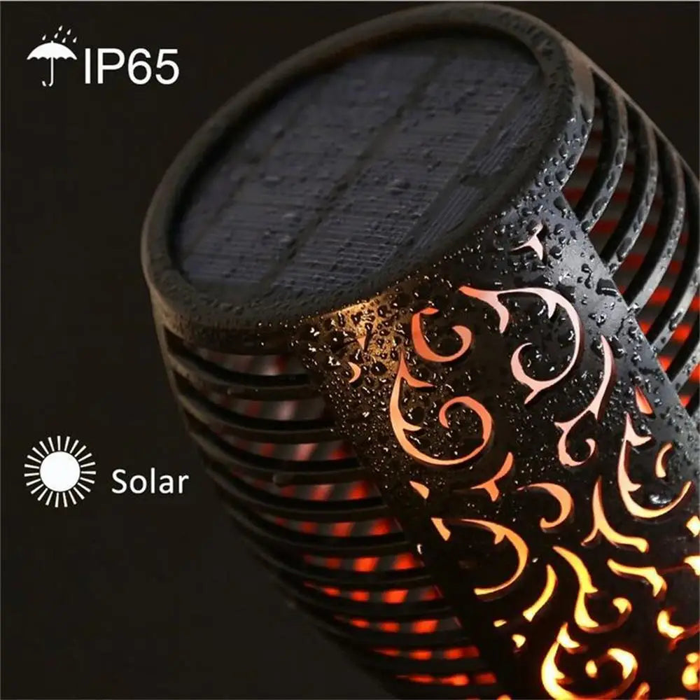 lampe led solaire étanche pour décoration de jardin vacillante - vue 3 sur 6