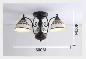 plafonnier en céramique style européen ambiance rétro pour intérieur - vue 8 sur 9