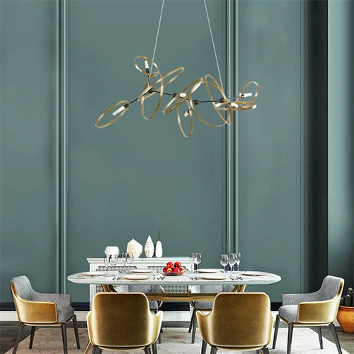 lustre led décoratif design moderne en métal pour intérieur - vue 4 sur 7