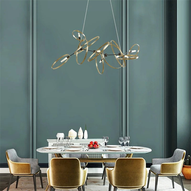 lustre led décoratif design moderne en métal pour intérieur - vue 4 sur 7