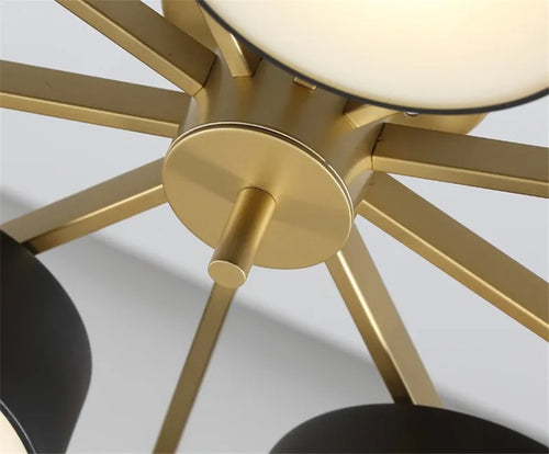 plafonnier moderne led 5 ou 10 têtes design rond acrylique métal - vue 5 sur 8