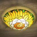 16-Inch Continental Sunflower Ceiling Tiffanylamps Bedroom Children's Den Bar Glass Art Lighting Personality Stairs