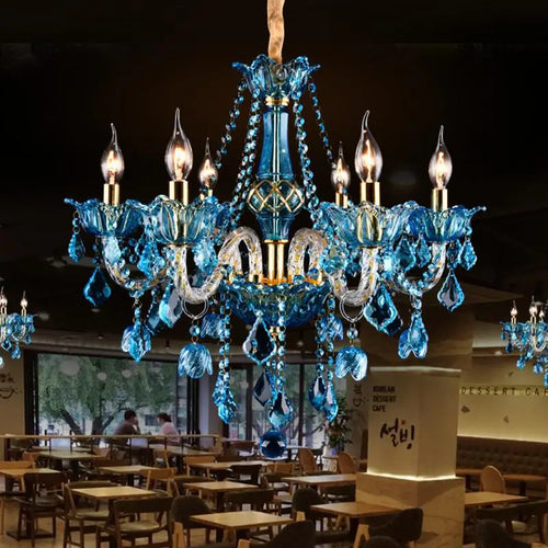 lustre en cristal pour éclairage de restaurant et café - vue 6 sur 8