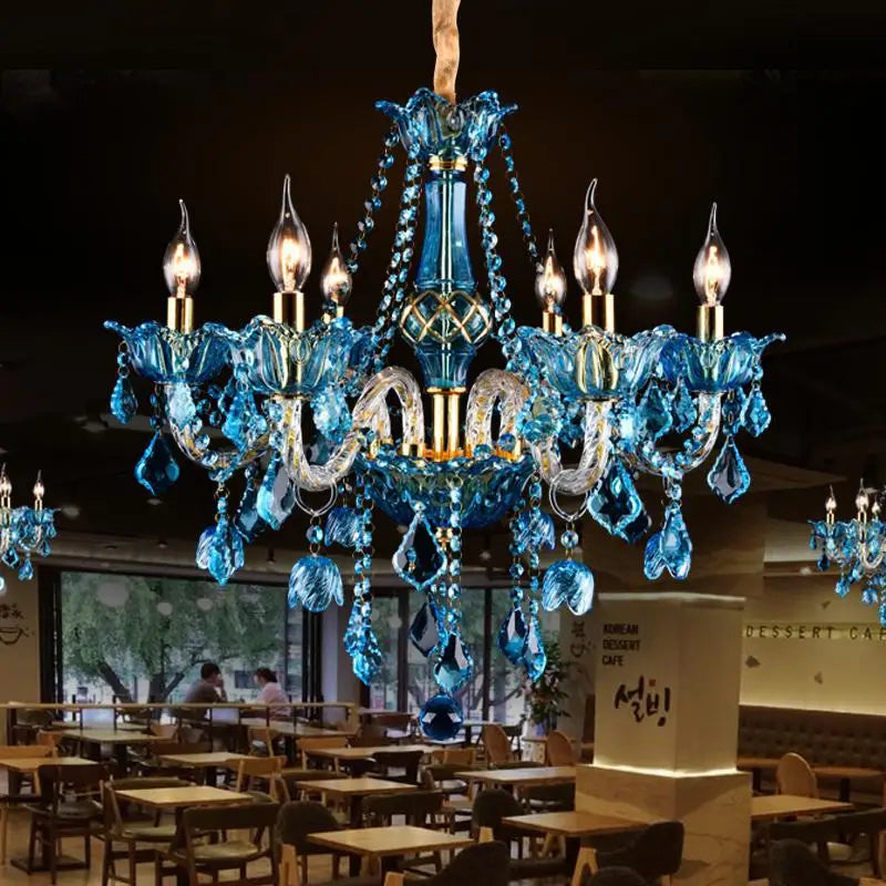 lustre en cristal pour éclairage de restaurant et café - vue 5 sur 8