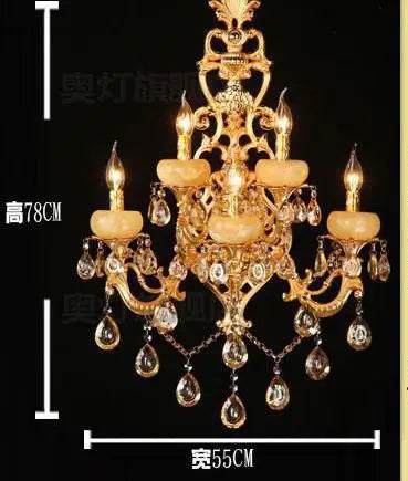 applique murale rétro à 5 bras en cristal pour intérieur élégant - vue 9 sur 12