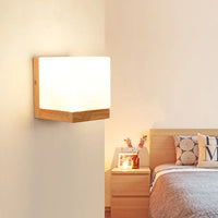 applique murale moderne en bois avec éclairage led vintage