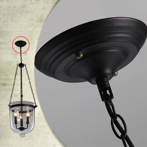 Suspension en verre transparent de couleur noir/rouille - vue 5 sur 4