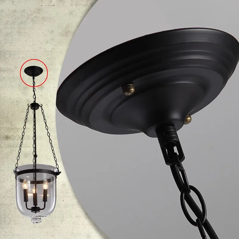 Suspension en verre transparent de couleur noir/rouille - vue 4 sur 4
