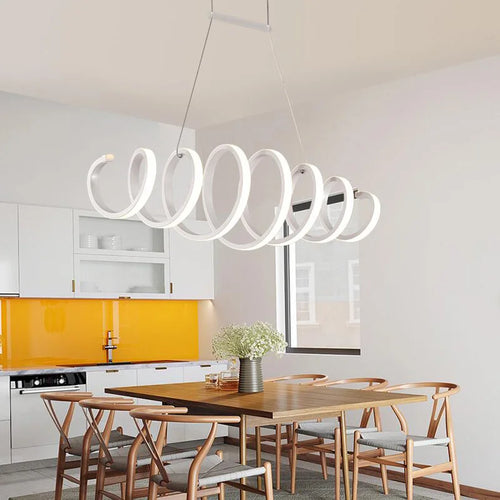 lustre moderne en aluminium avec lumières leds intégrées - vue 6 sur 6