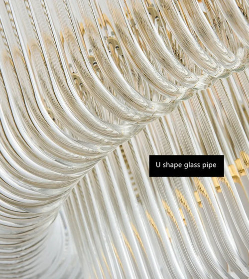 lustre suspendu moderne en verre cristal design élégant - vue 5 sur 6