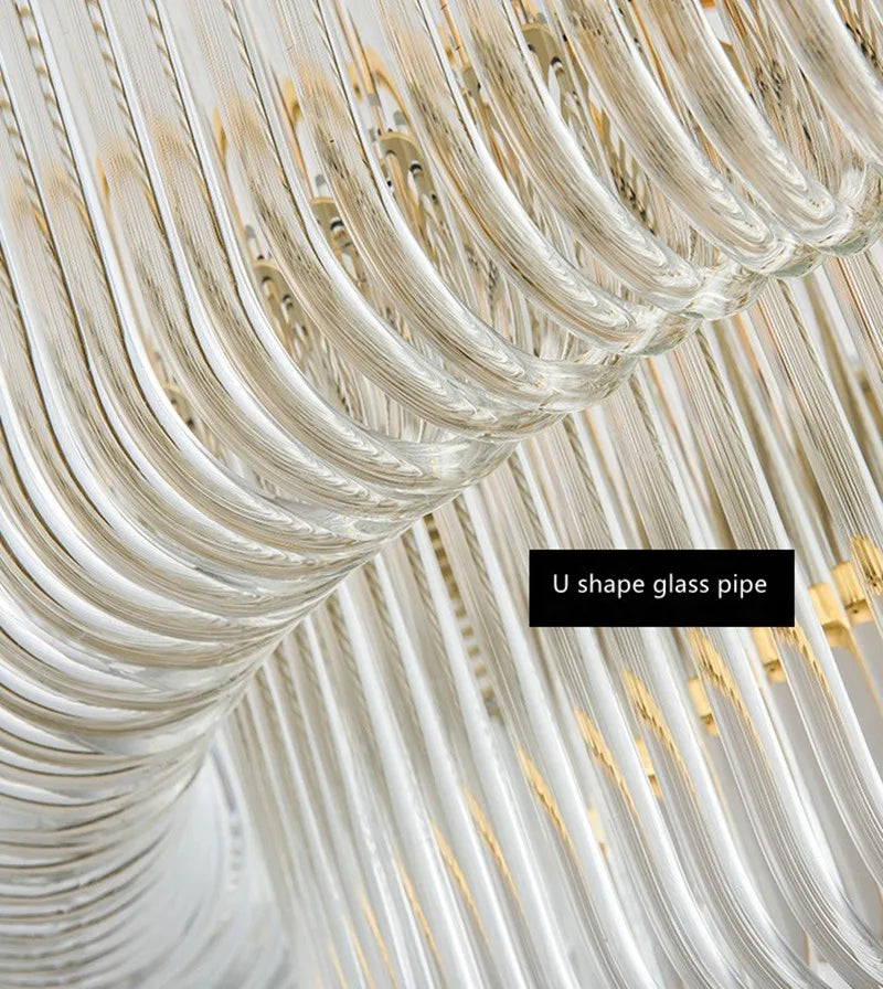 lustre suspendu moderne en verre cristal design élégant - vue 5 sur 6