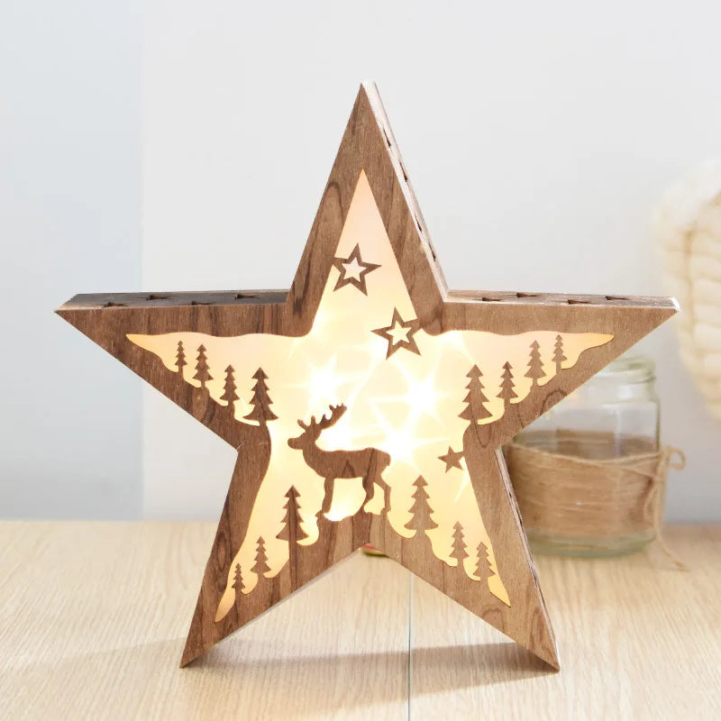 éclairage led vacances arbre noël cerf étoile décoration maison - vue 5 sur 11