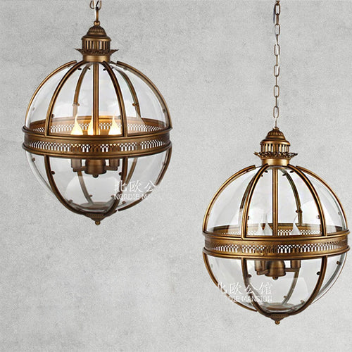 lustre rétro en fer et verre vintage pour éclairage intérieur - vue 6 sur 11