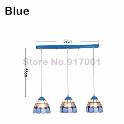 3 Heads Colorful Glass LED Pendant Lamps Light,Bedroom Suspension Hanging Ceiling Lamp - vue 11 sur 30